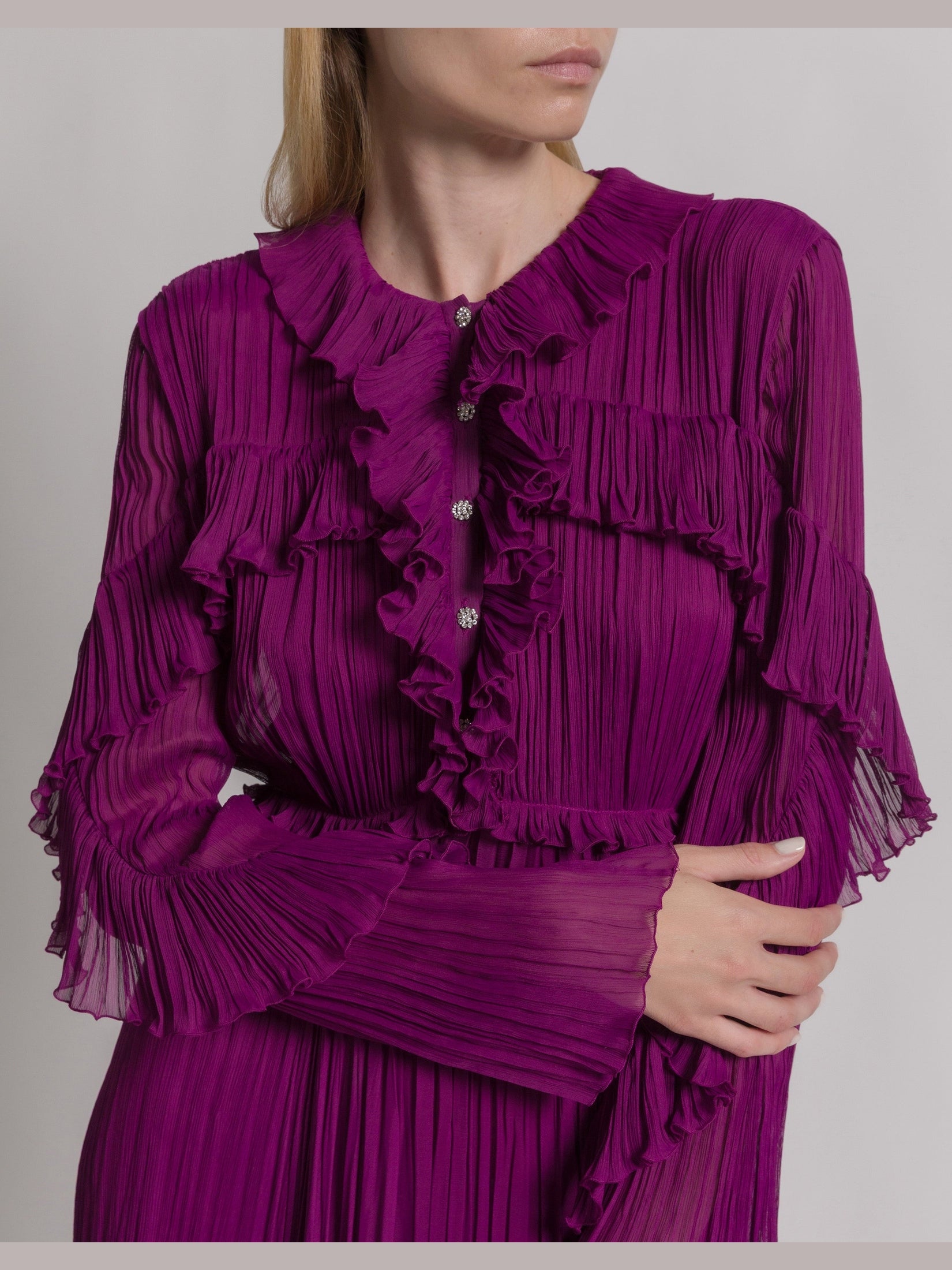 Silk creponne evening dress