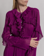 Silk creponne evening dress