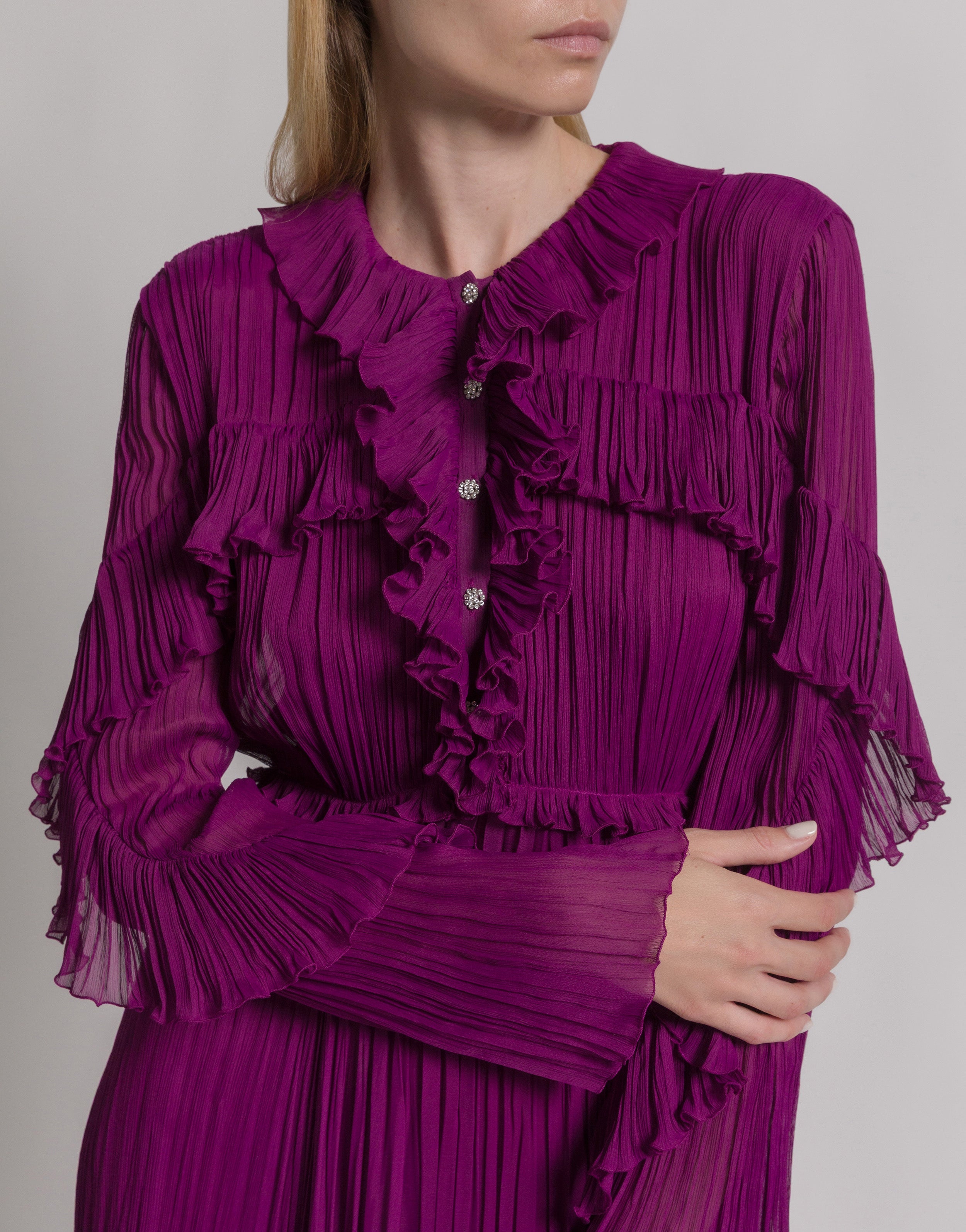 Silk creponne evening dress