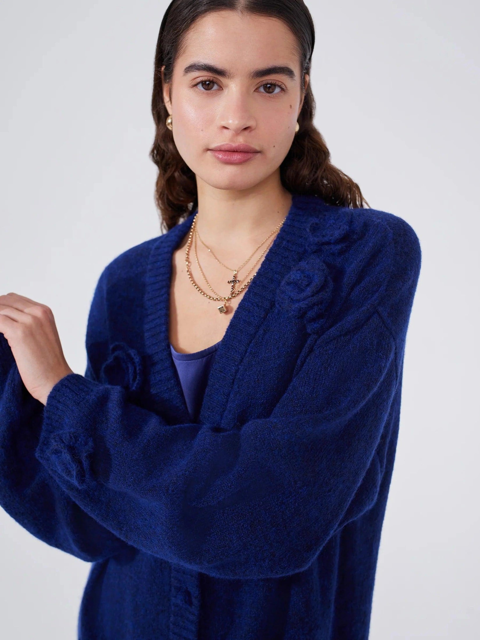 Alpaca crochet flower cardigan