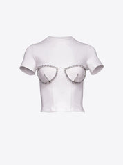 Crystal bustier cup t-shirt