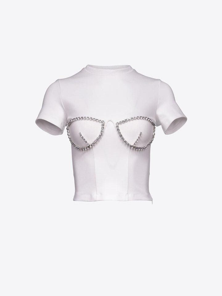 Crystal bustier cup t-shirt