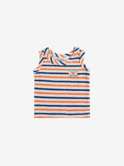 SMILING STRIPED TERRY CLOTH TANK TOP