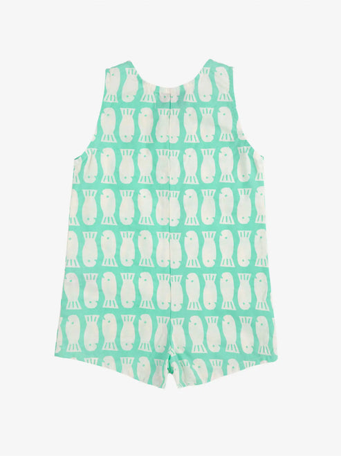 LUCKY FISH ALL OVER WOVEN PLAYSUIT