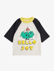 HELLO JOY RANGLAN SLEEVES T-SHIRT