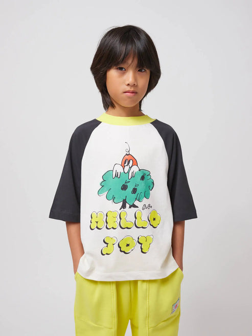 HELLO JOY RANGLAN SLEEVES T-SHIRT