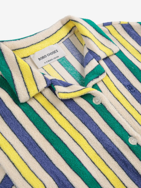 MULTICOLOR STRIPES TERRY CLOTH SHIRT