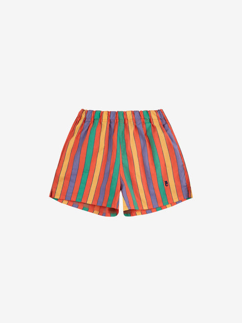 MULTICOLOR STRIPES WOVEN SHORTS