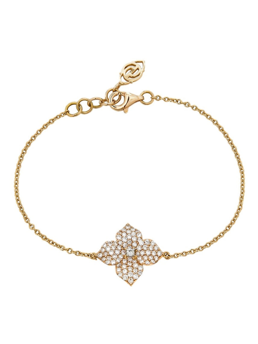 Fiore rd dia 0.72/w-p18k sm flower bracelet