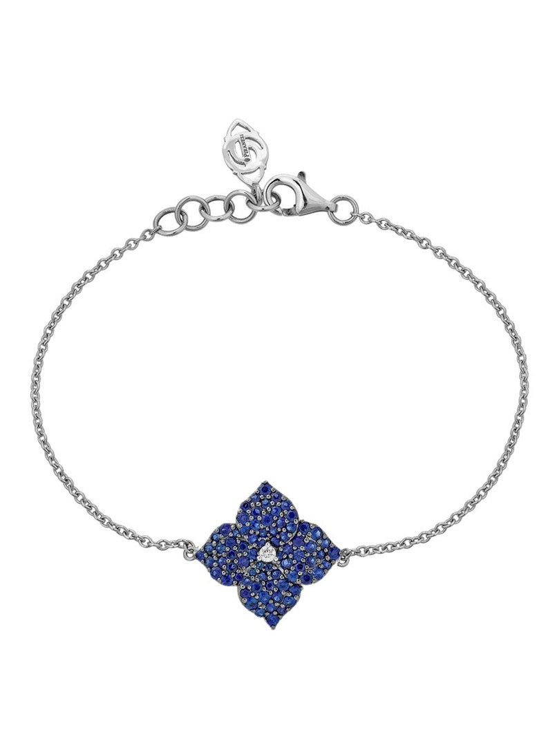 Fiore rd b sapp 0.96/rd dia 0.03/w-bg18k sm flower bracelet