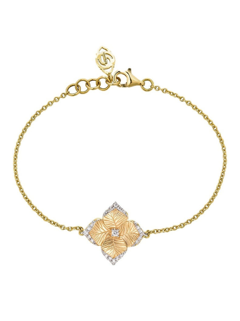 Oro fiore rd dia 0.14/satin y18k sm flower bracelet