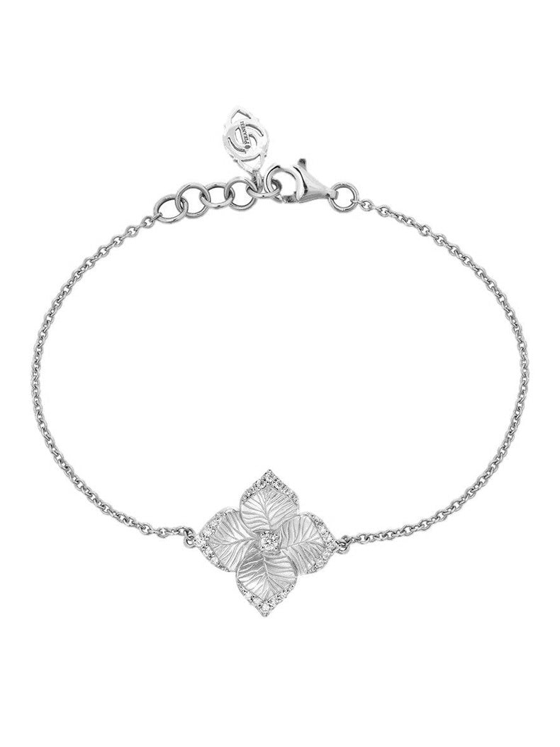 Oro fiore rd dia 0.14/satin w18k sm flower bracelet