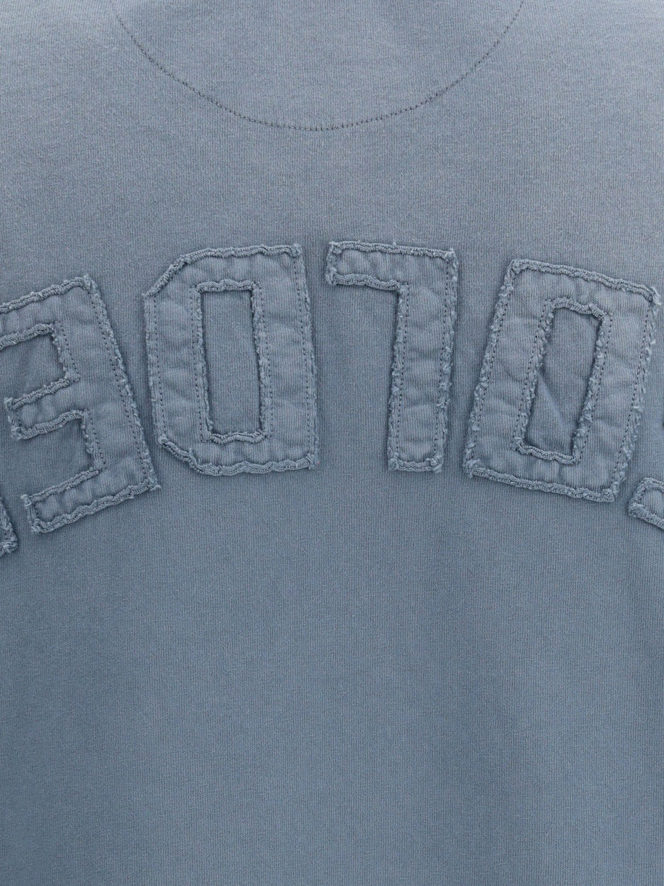 Relaxed fit t-shirt faded cotton jersey logo patch