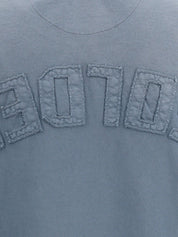Relaxed fit t-shirt faded cotton jersey logo patch