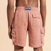 Men Linen Bermuda Shorts Mineral Dye