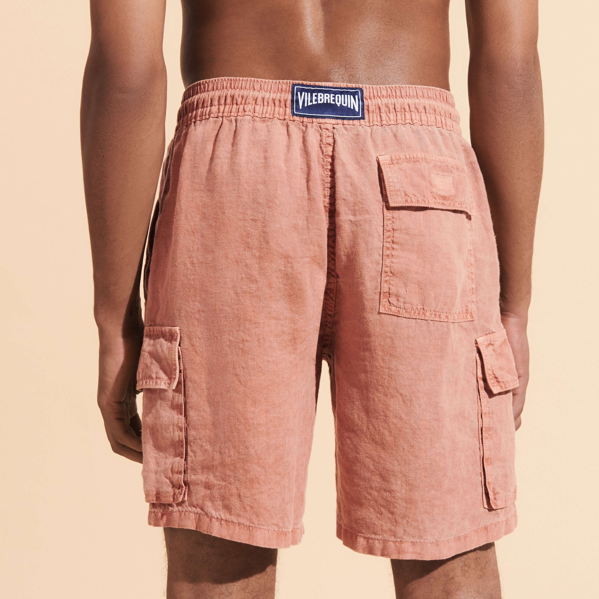 Men Linen Bermuda Shorts Mineral Dye