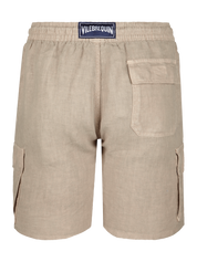 Men linen bermuda shorts cargo pockets