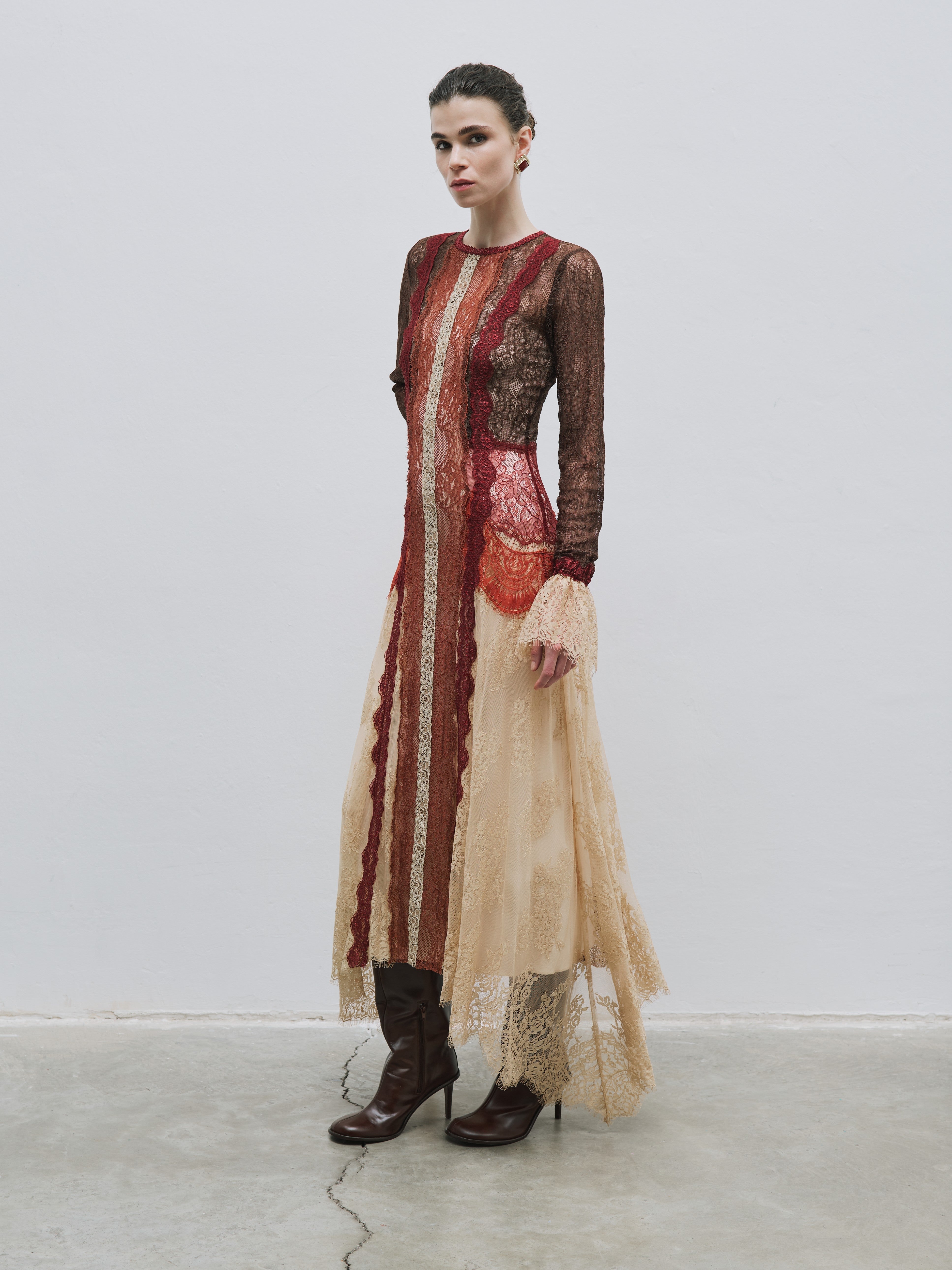 Long lace-detail dress