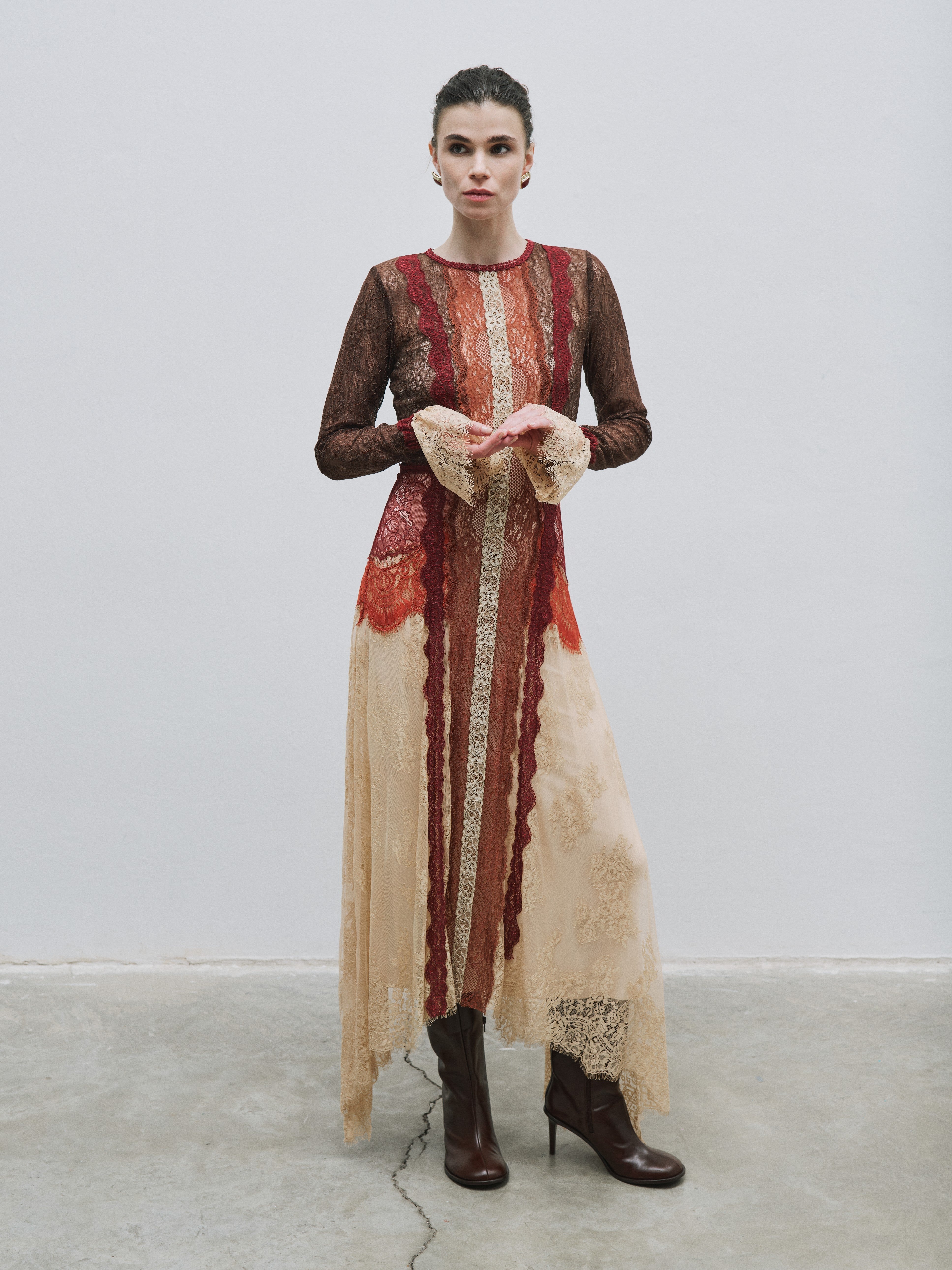 Long lace-detail dress