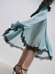 Lace and slit detail dress