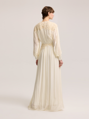 LACE EMBROIDERED SILK DRESS