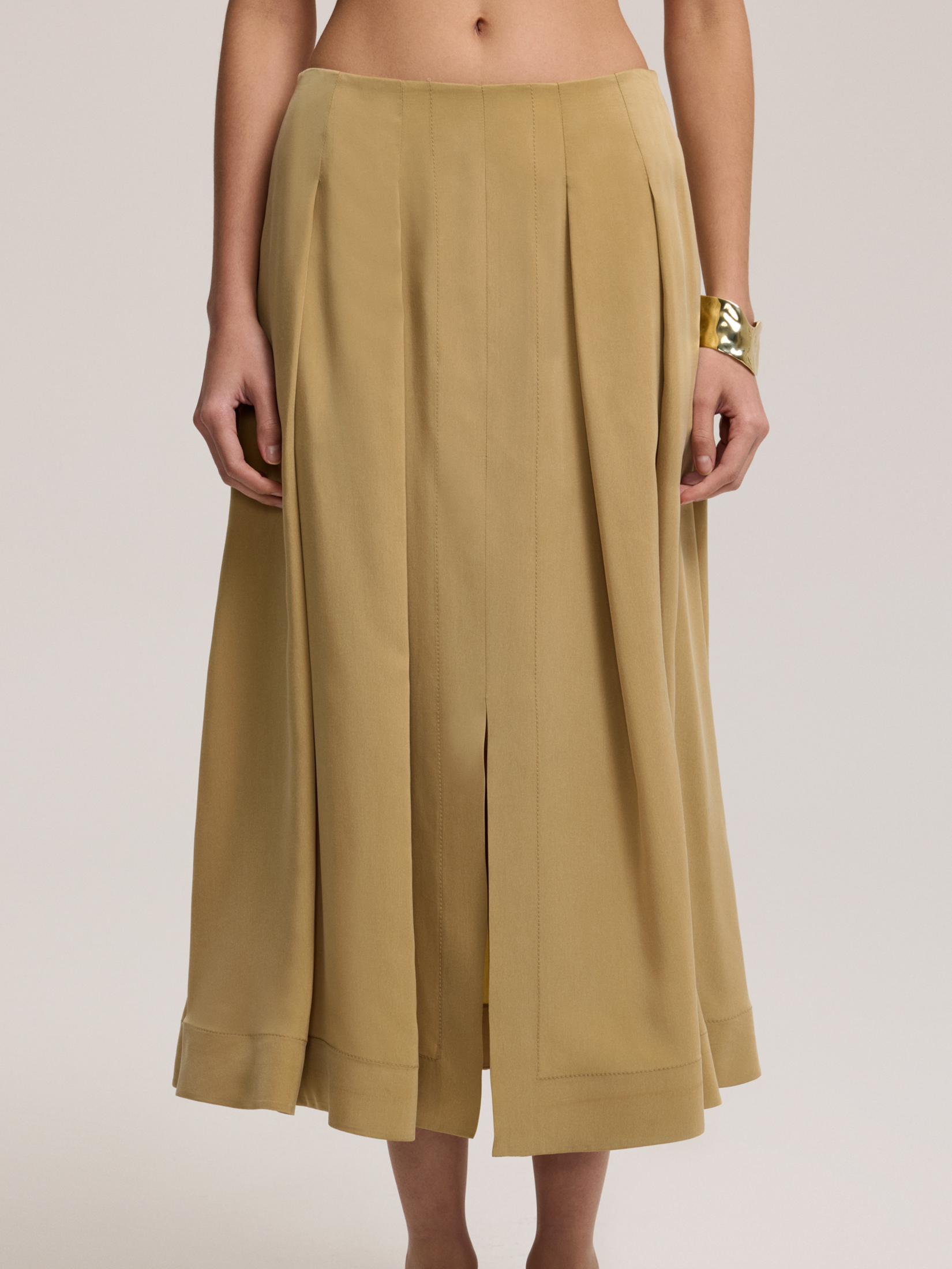 Khaki bell skirt