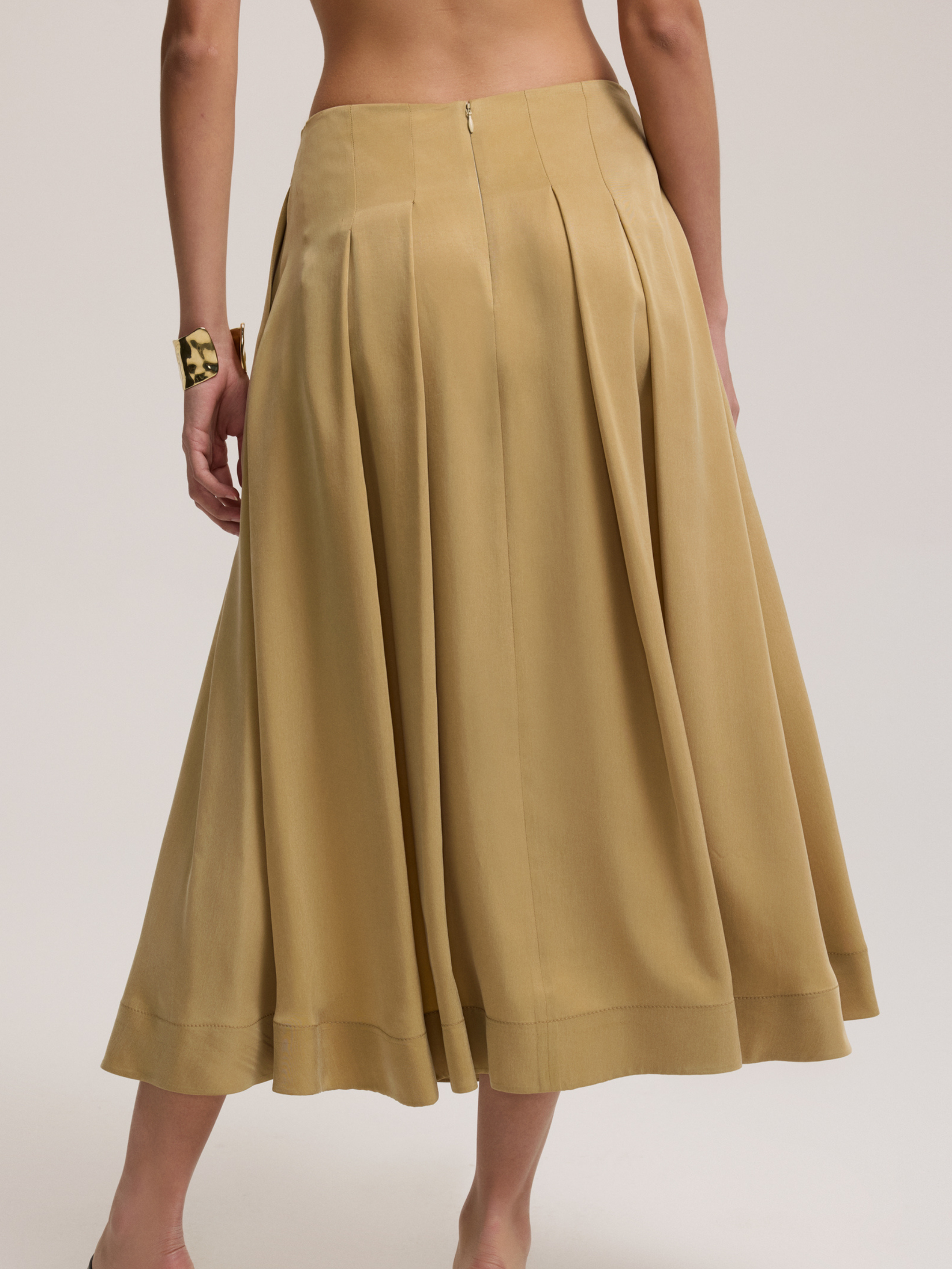 Khaki bell skirt