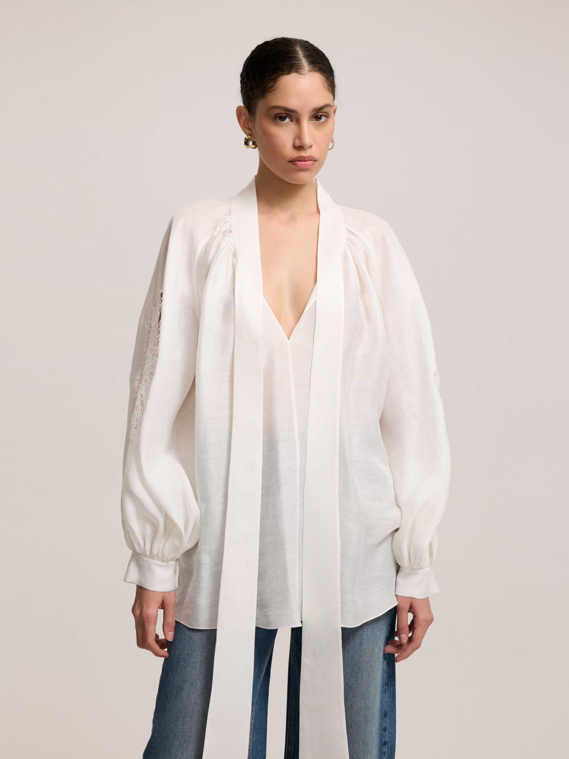 SLEEVE DETAILED BLOUSE