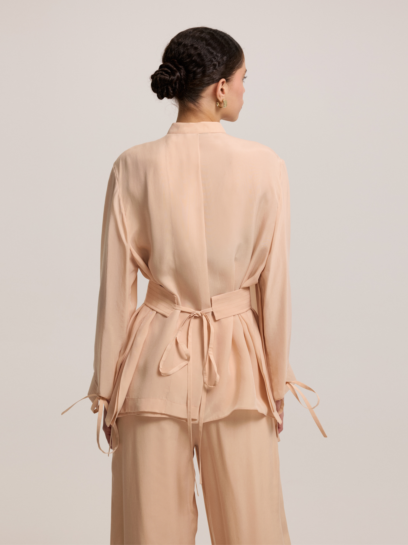 V-neck cupro blouse