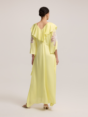 LEMON DRESS WITH SLEEVE DETAIL