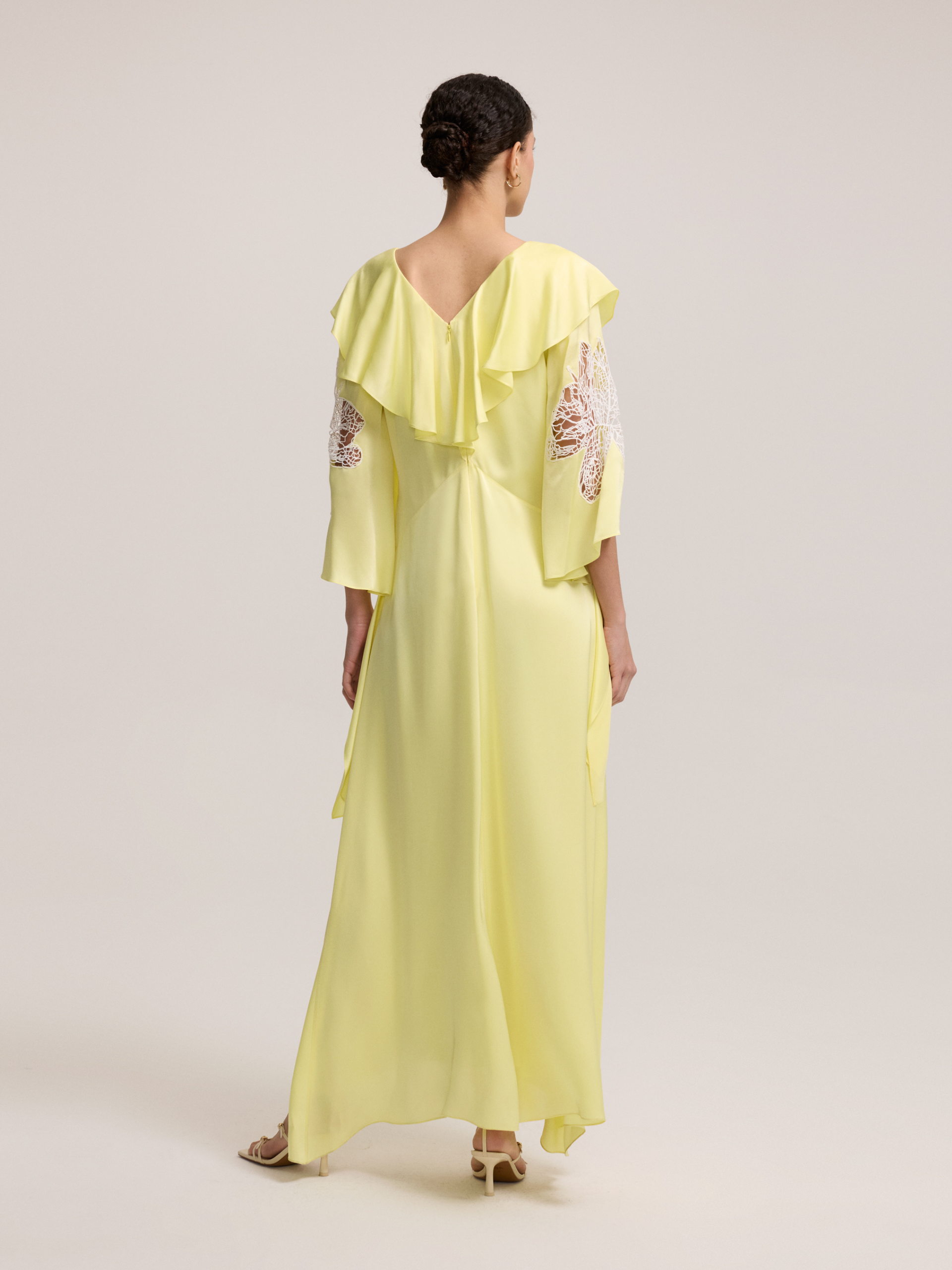 LEMON DRESS WITH SLEEVE DETAIL
