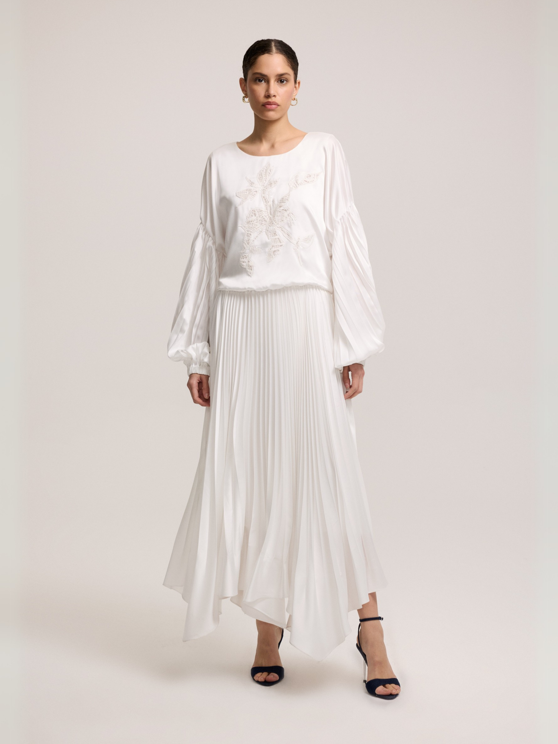 PLEATED SKIRTED DRESS