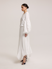 PLEATED SKIRTED DRESS