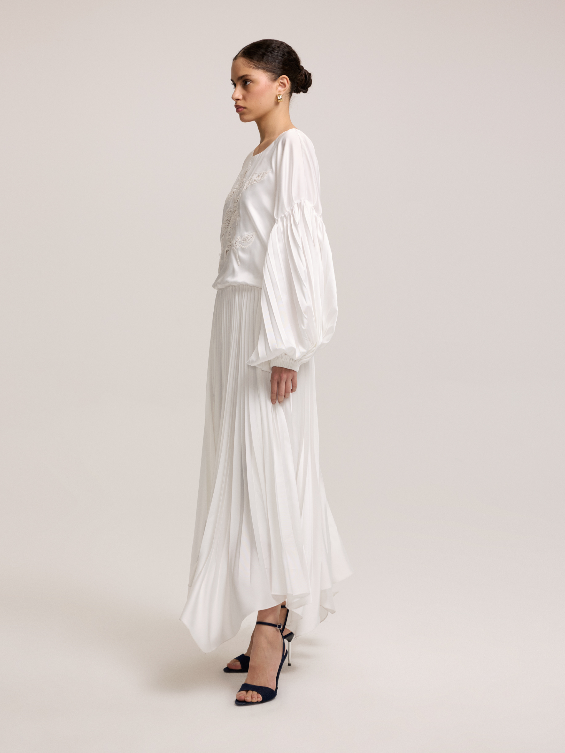 PLEATED SKIRTED DRESS