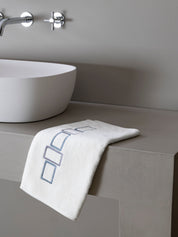 Bold bicolor embroidery - terry towels set (2 pieces) - terry towels set