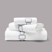 BOLD BICOLOR EMBROIDERY - TERRY TOWELS SET (2 PIECES) - TERRY TOWELS SET