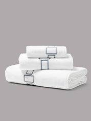 Bold bicolor embroidery - terry towels set (2 pieces) - terry towels set