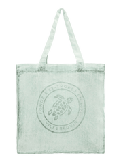 Linen turtle unisex tote bag mineral dye