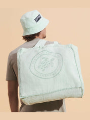 Linen turtle unisex tote bag mineral dye