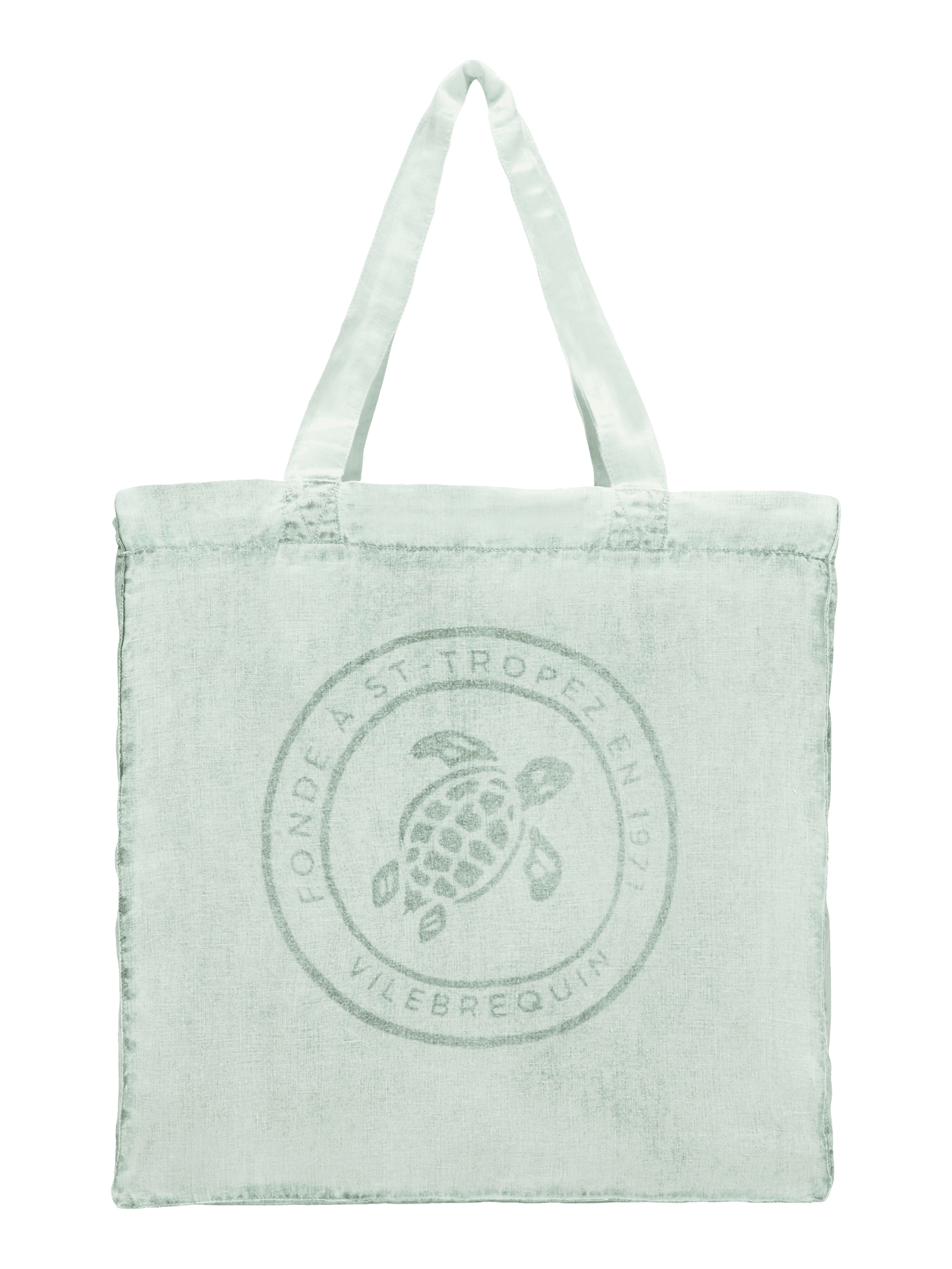 Linen turtle unisex tote bag mineral dye
