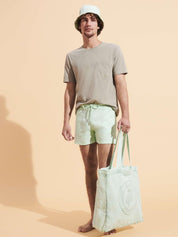 Linen turtle unisex tote bag mineral dye