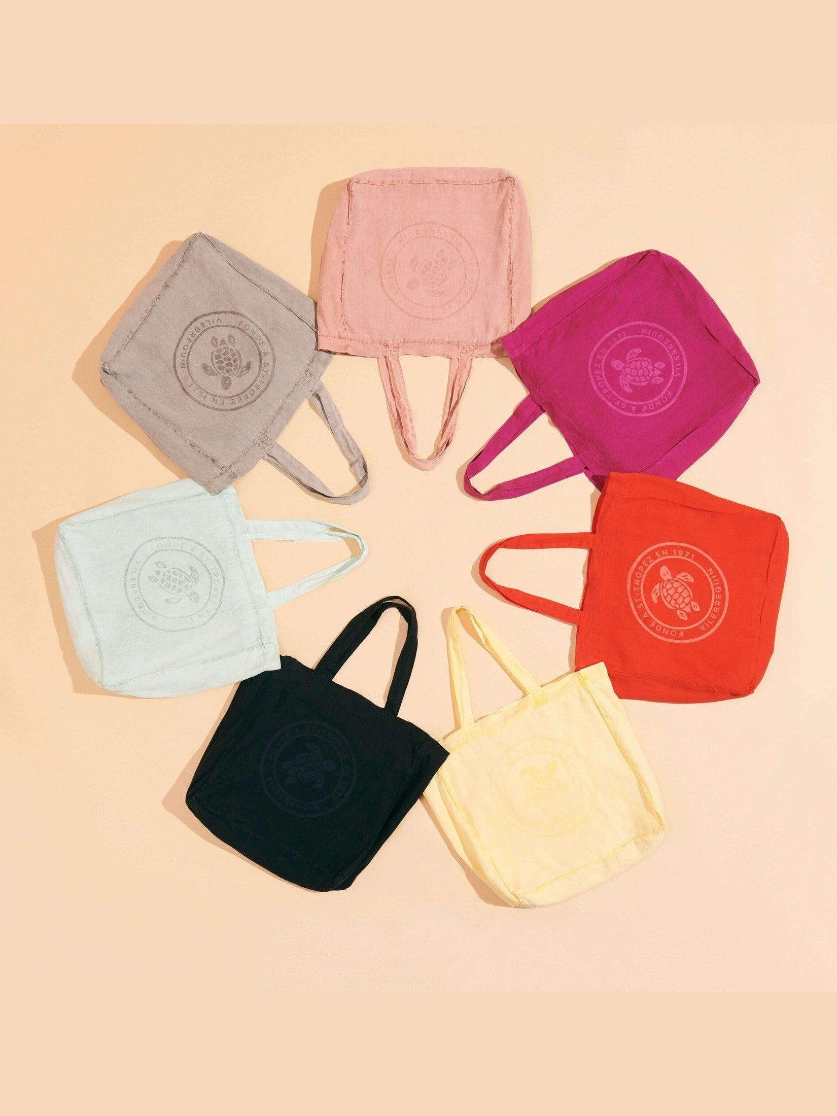 Linen turtle unisex tote bag mineral dye