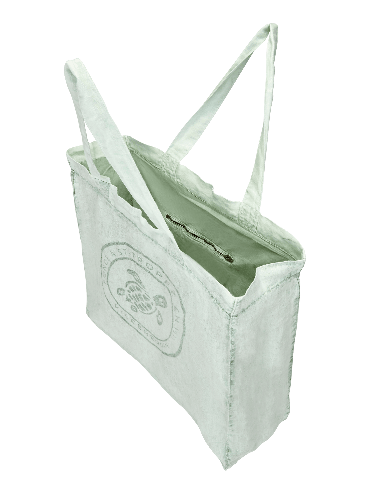 Linen turtle unisex tote bag mineral dye
