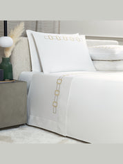 Bold bicolor embroidery - duvet set 2/20x28 106x126 - duvet set 2/20x