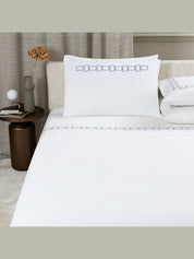 Bold bicolor embroidery - duvet set 2/20x28 106x126 - duvet set 2/20x