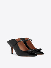 Blanca 70 black leather heeled mules