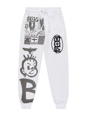 Kings road graffiti joggers - white