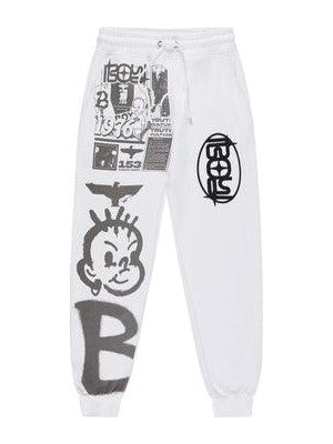 Kings road graffiti joggers - white