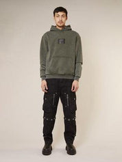 Spray paint eagle hoodie - khaki