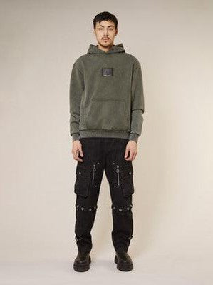 Spray paint eagle hoodie - khaki